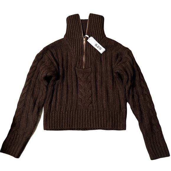 525 America Cable-Knit Sweater in Brown NWT - Picture 2 of 4